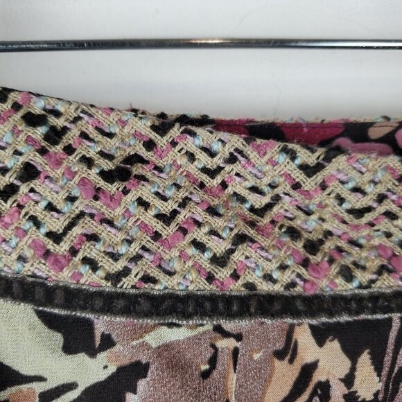 TapeMeasure Skirt Womens 6 Floral Black Pink Y2K 90s‎ Vintage Cottagecore - Picture 12 of 14